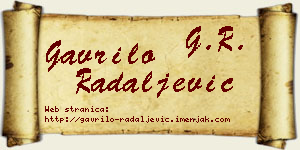 Gavrilo Radaljević vizit kartica